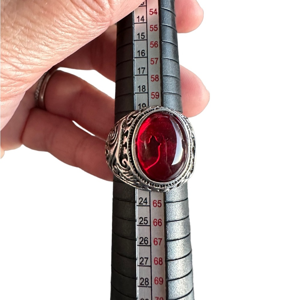 Ruby Stone Class Ring Style Ring - Picture 10 of 10